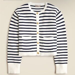 J crew New relaxed Emilie sweater lady jacket in stripe